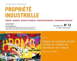 Propriété Industrielle – Décembre 2021