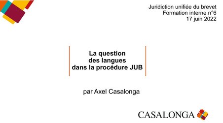 6e formation interne sur la JUB : la question des langues dans la procédure JUB